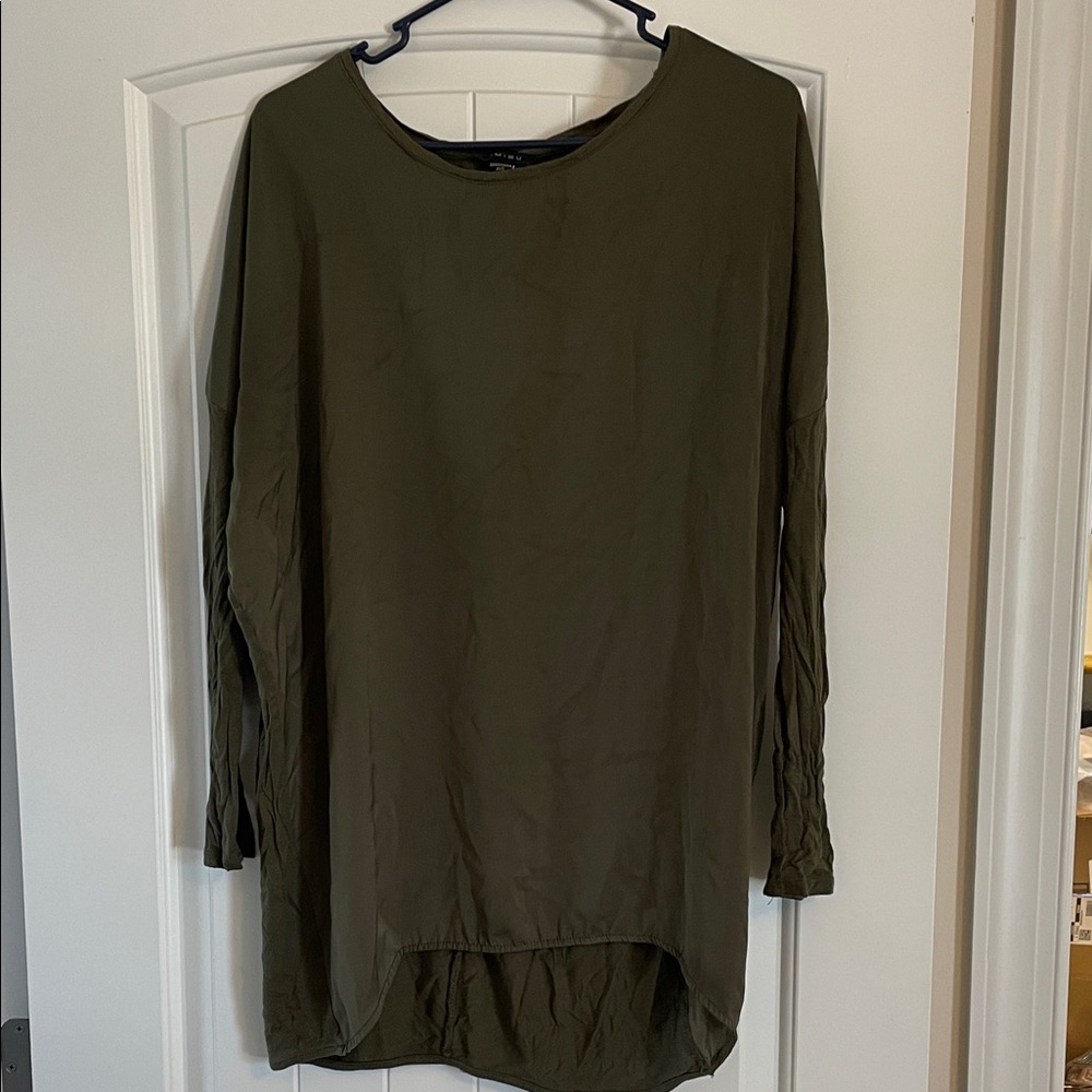 Amisu Dark Olive Long Sleeve Top